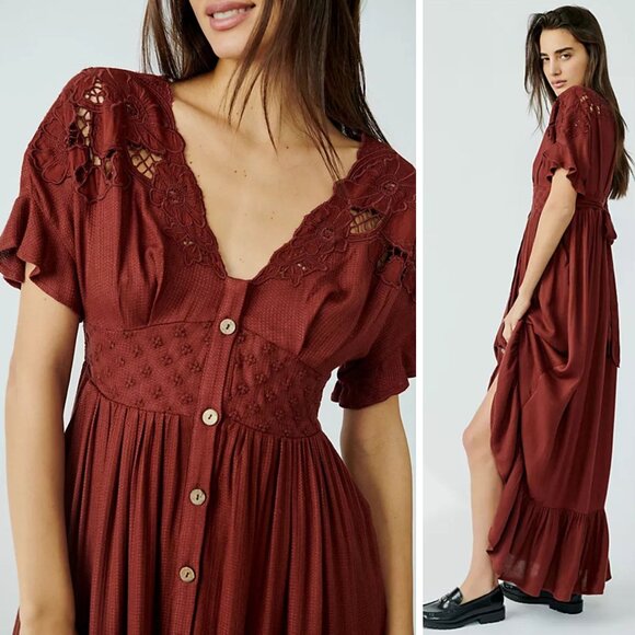 Free People Dresses & Skirts - New! Free People Colette Maxi Dress Size Large 41657